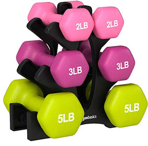 Basics Neoprene Workout Dumbbell Hand Weights, 20 Pounds Total, –  Babufit