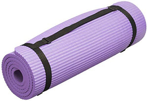 BalanceFrom GoYoga 7-Piece Set - Include Yoga Mat with Carrying Strap, 2 Yoga Blocks, Yoga Mat Towel, Yoga Hand Towel, Yoga Strap and Yoga Knee Pad (Purple, 1/2"-Thick Mat)