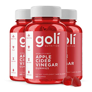 Apple Cider Vinegar Gummy Vitamins by Goli Nutrition - Immunity, Detox & Weight (3 Pack, 180 Count, with The Mother, Gluten-Free, Vegan, Vitamin B9, B12, Beetroot, Pomegranate)